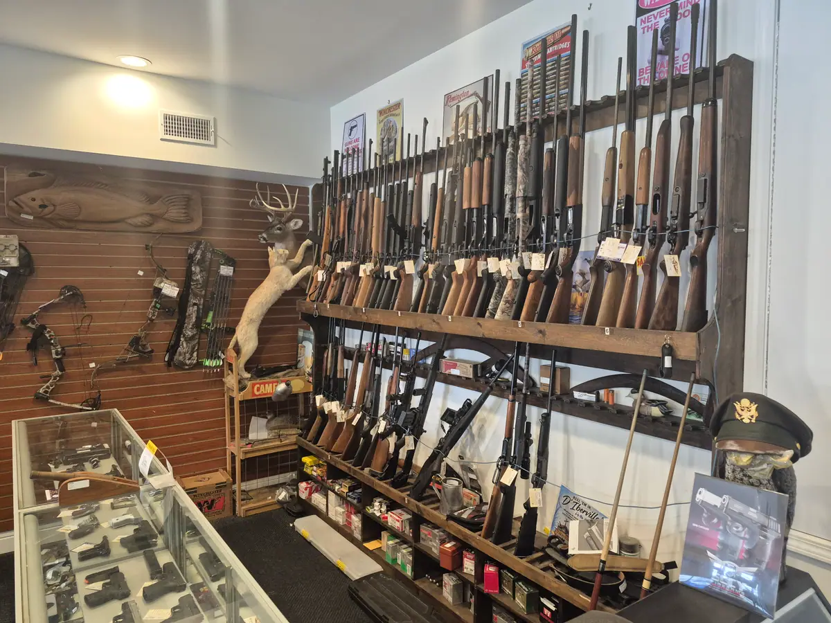 Handguns in the display case at Triple Diamond
